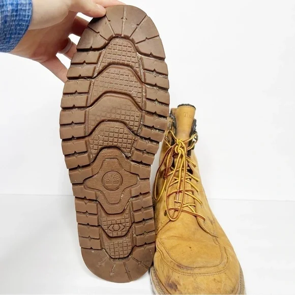 Timberland Britton Hill Moc Toe Boot Nubuck Leather Tan Size 13 Men’s - Picture 5 of 6